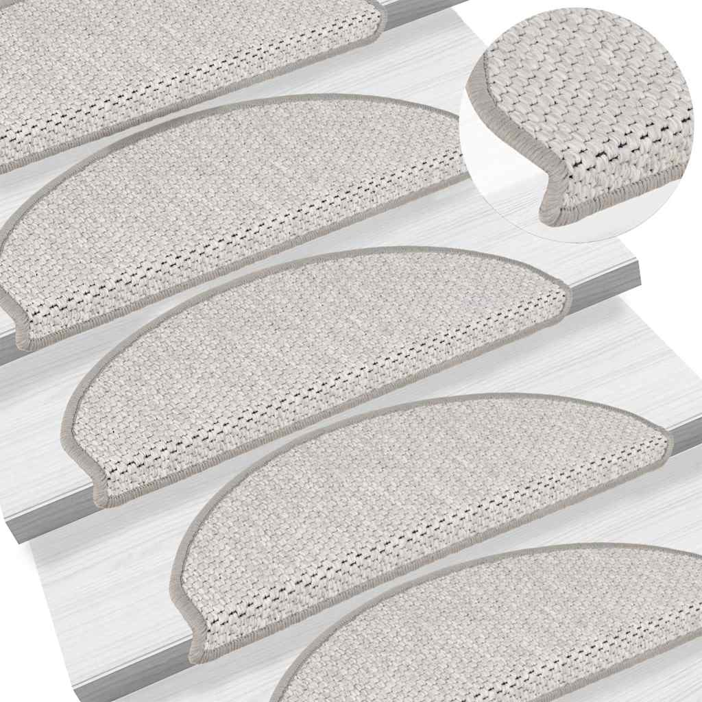 Samoljepljivi otirači za stube 15 kom 65x21x4 cm boja platine