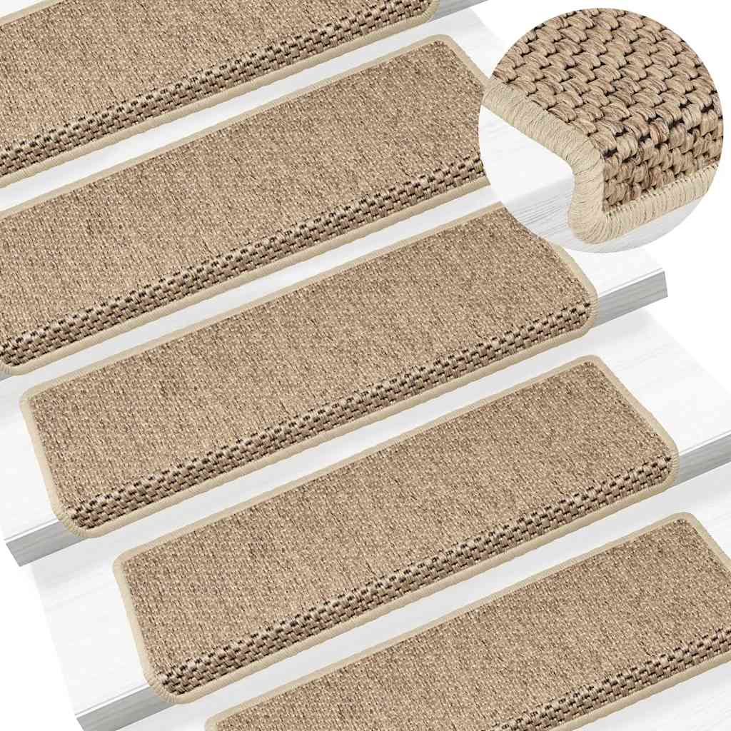 Samoljepljivi otirači za stepenice 15kom 65x21x4cm boja pijeska