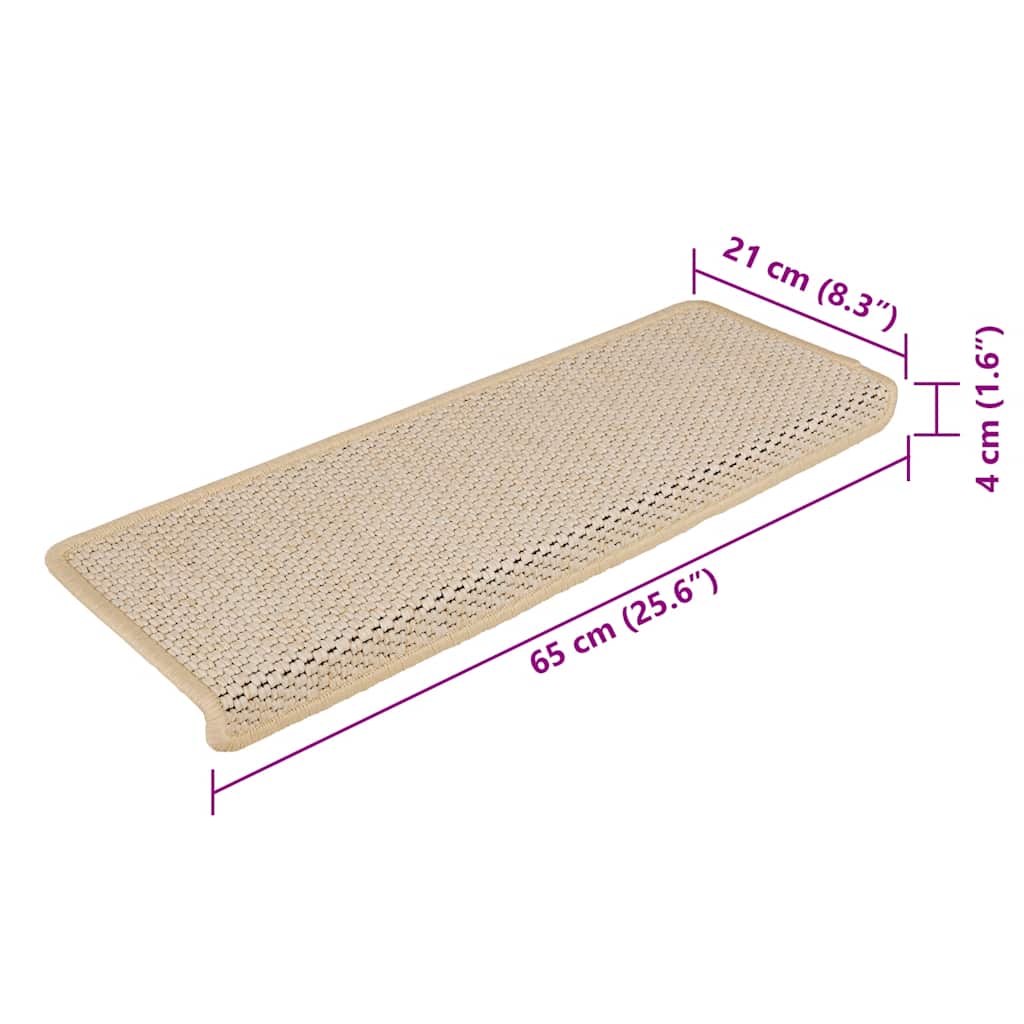 Samoljepljivi otirači za stepenice 15 kom 65x21x4 cm Berber
