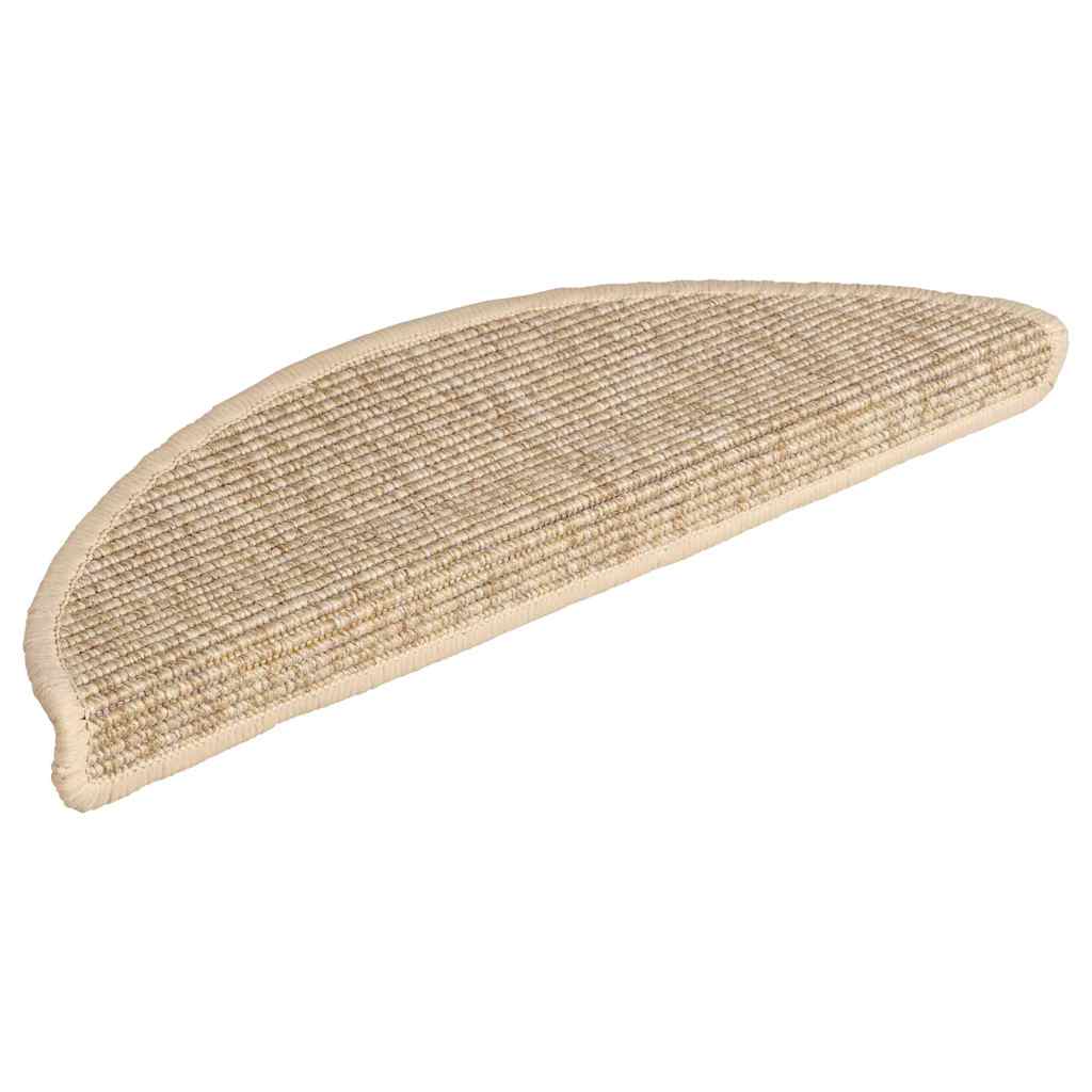 Prostirke za stepenice 15 kom 56x17x3 cm svijetlo bež poluokrugle