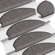 Prostirke za stepenice 15 kom 65x21x4 cm bež i sive poluokrugle velike