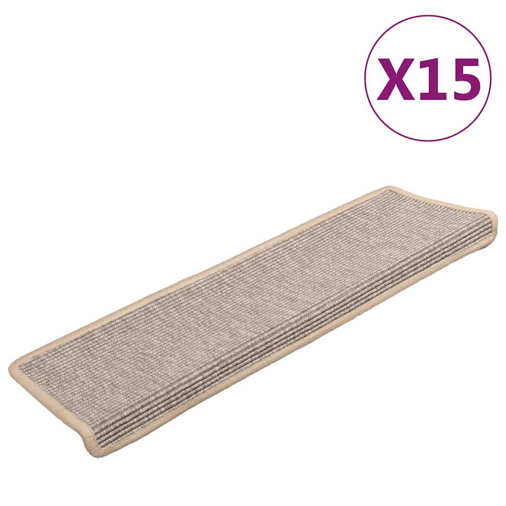Prostirke za stepenice 15 kom 65x21x4 cm srebrne pravokutne rubove