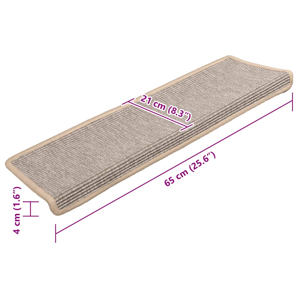 Prostirke za stepenice 15 kom 65x21x4 cm srebrne pravokutne rubove