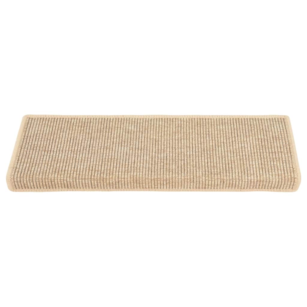 Prostirke za stepenice 15 kom 65x21x4 cm svijetlo bež pravokutni rub