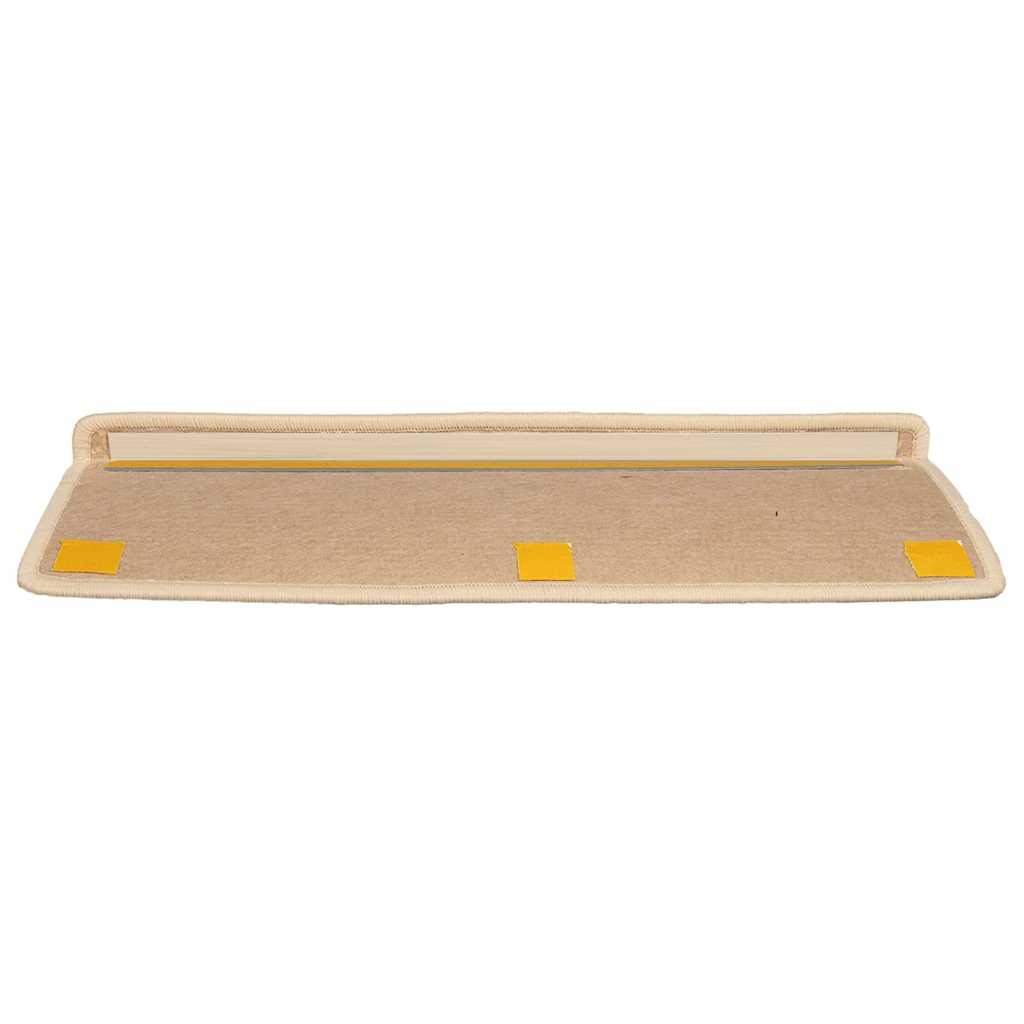 Prostirke za stepenice 15 kom 65x21x4 cm svijetlo bež pravokutni rub