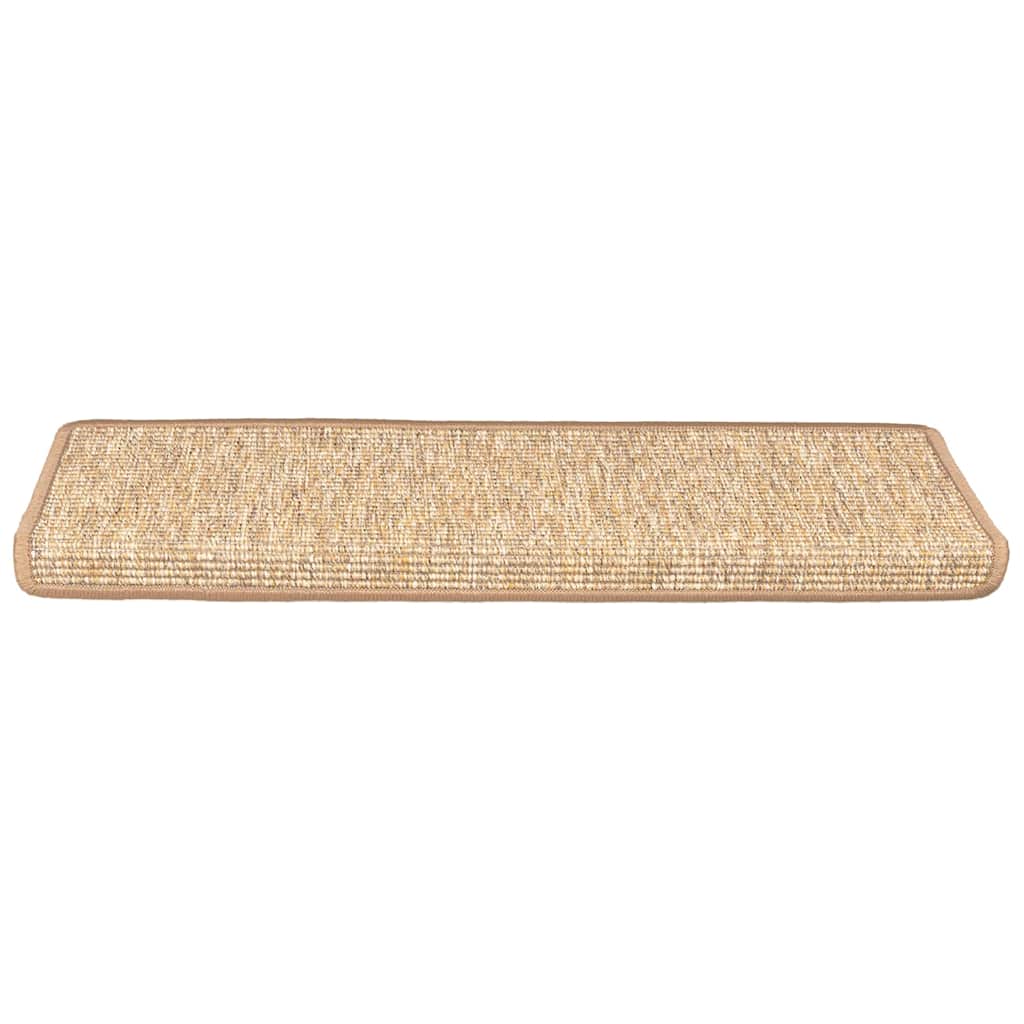 Prostirke za stepenice 15 kom 65x21x4 cm svijetlosmeđe pravokutne rubove