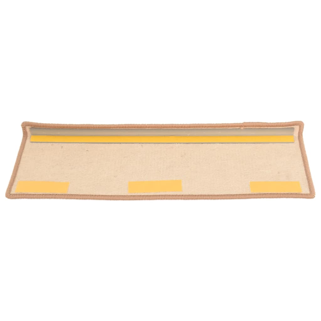 Prostirke za stepenice 15 kom 65x21x4 cm svijetlosmeđe pravokutne rubove