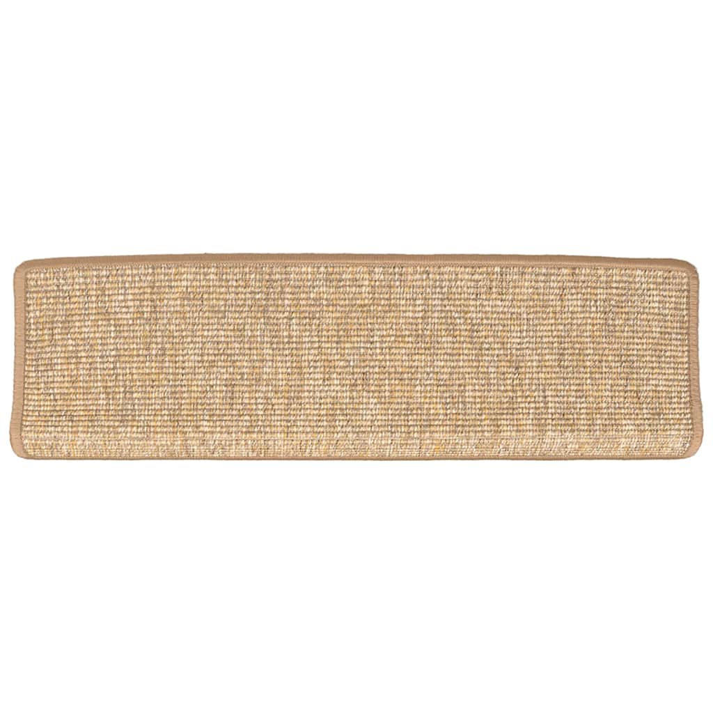 Prostirke za stepenice 15 kom 65x21x4 cm svijetlosmeđe pravokutne rubove