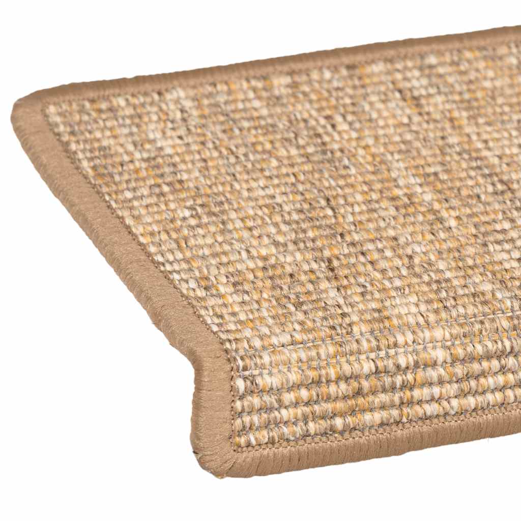 Prostirke za stepenice 15 kom 65x21x4 cm svijetlosmeđe pravokutne rubove