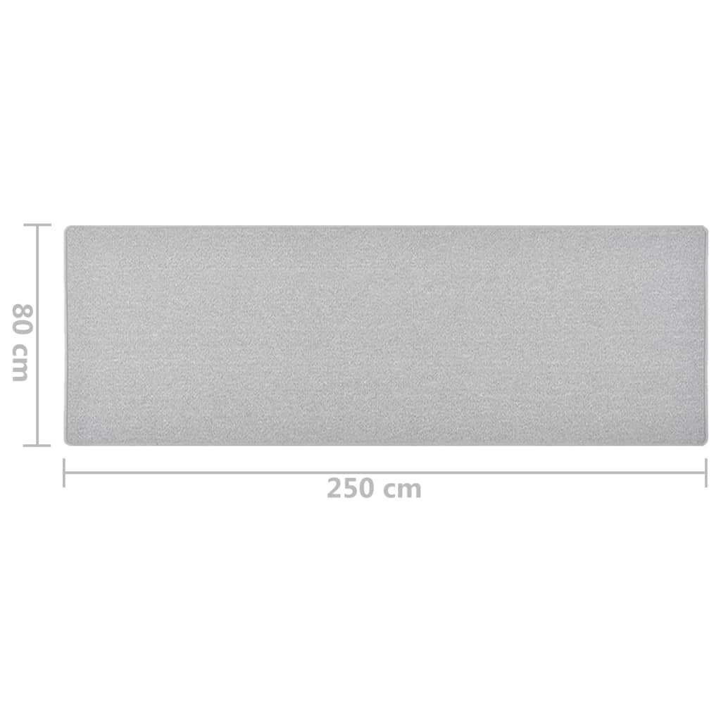 Dugi tepih svjetlosivi 80 x 250 cm