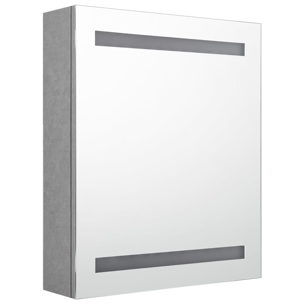 LED kupaonski ormarić s ogledalom siva boja betona 50x14x60 cm