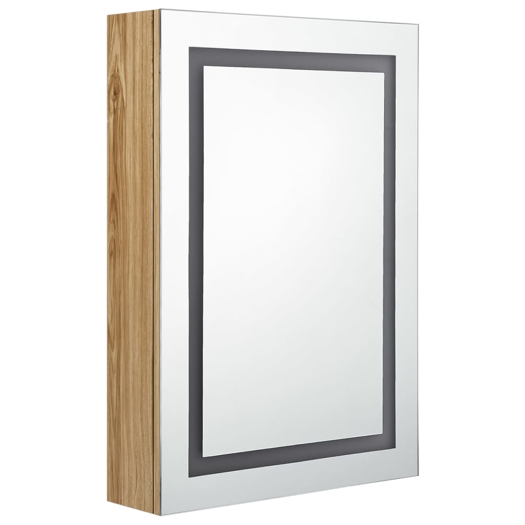 LED kupaonski ormarić s ogledalom boja hrasta 50 x 13 x 70 cm