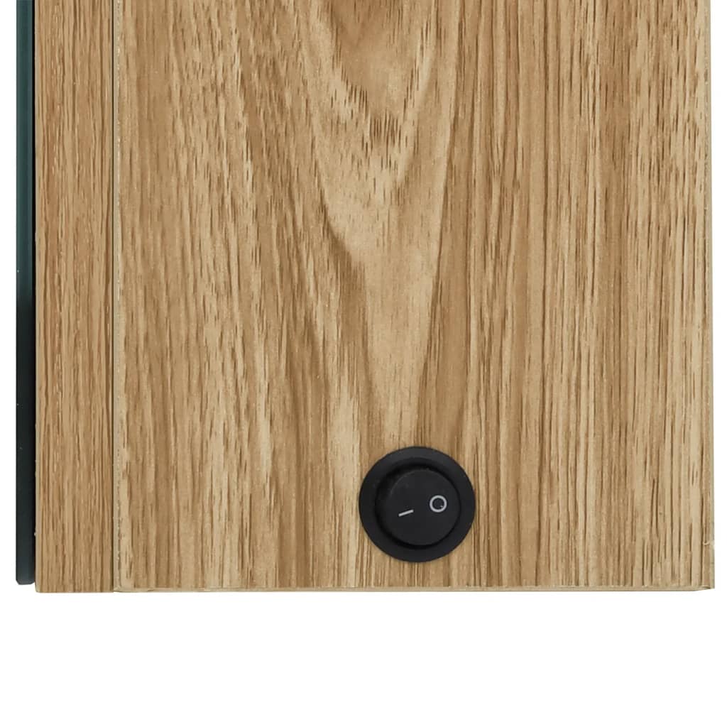 LED kupaonski ormarić s ogledalom boja hrasta 50 x 13 x 70 cm