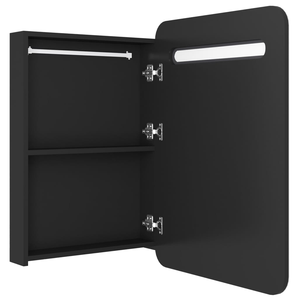 LED kupaonski ormarić s ogledalom crni 60 x 11 x 80 cm