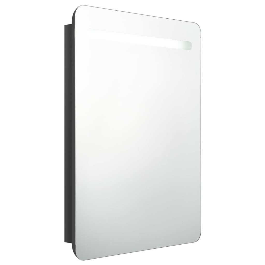 LED kupaonski ormarić s ogledalom sjajni crni 60 x 11 x 80 cm