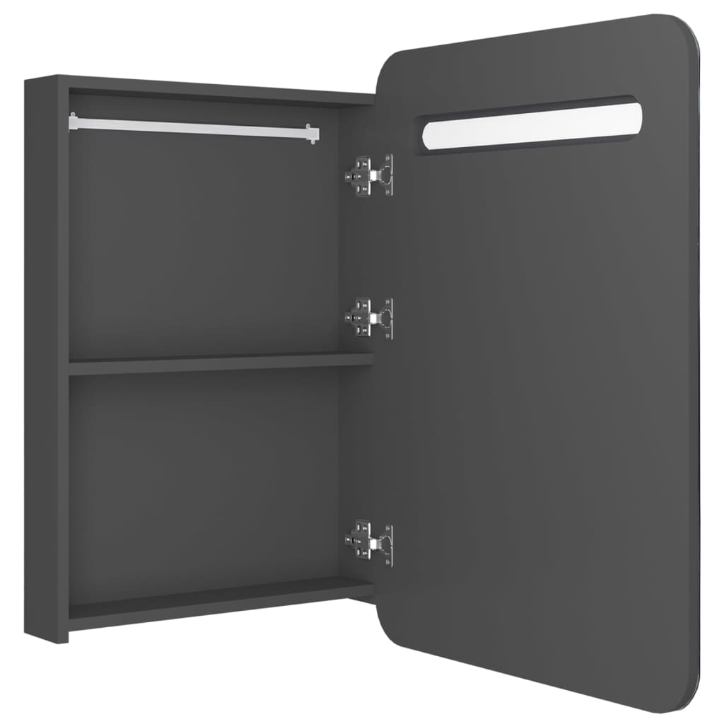 LED kupaonski ormarić s ogledalom sivi 60 x 11 x 80 cm