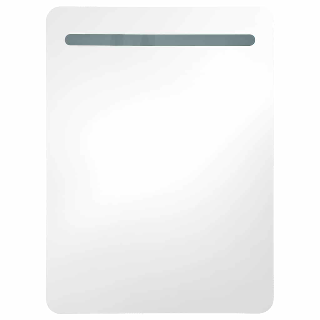 LED kupaonski ormarić s ogledalom sjajni sivi 60 x 11 x 80 cm