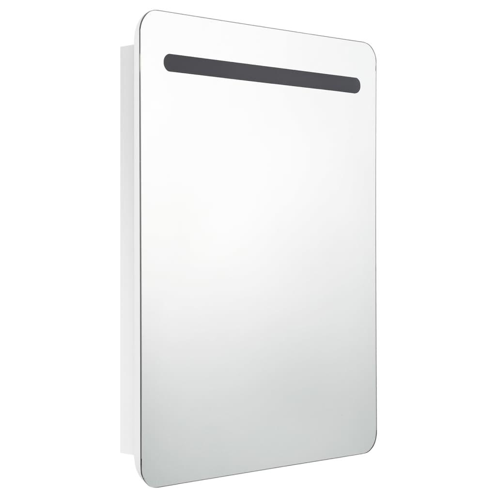 LED kupaonski ormarić s ogledalom sjajni bijeli 60 x 11 x 80 cm