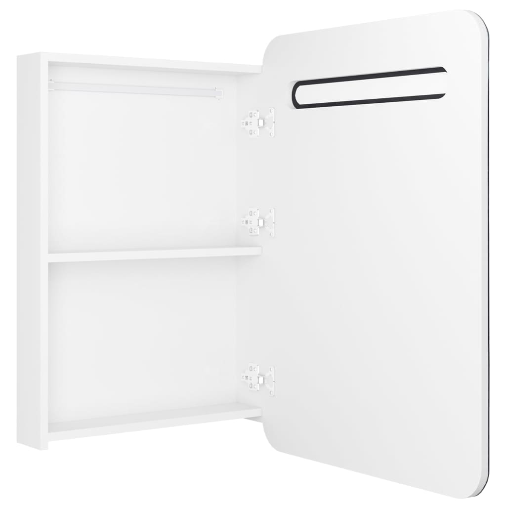 LED kupaonski ormarić s ogledalom sjajni bijeli 60 x 11 x 80 cm