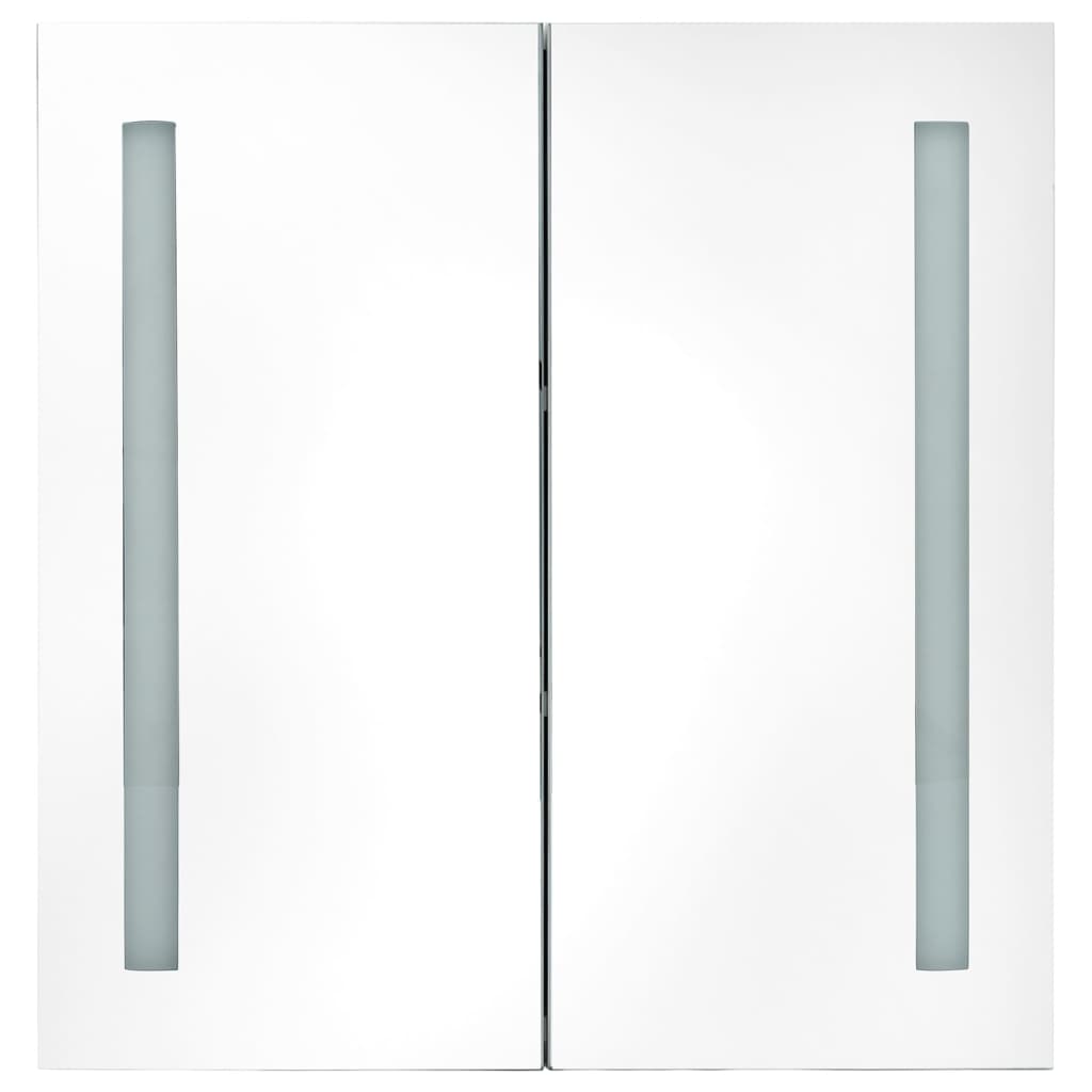 LED kupaonski ormarić s ogledalom boja hrasta 62 x 14 x 60 cm