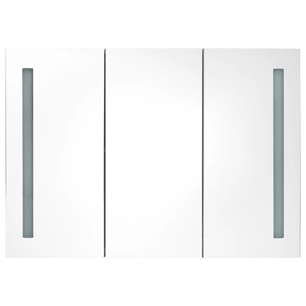 LED kupaonski ormarić s ogledalom siva boja betona 89x14x62 cm