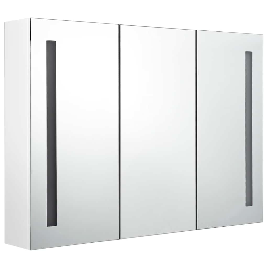 LED kupaonski ormarić s ogledalom 89 x 14 x 62 cm sjajni bijeli
