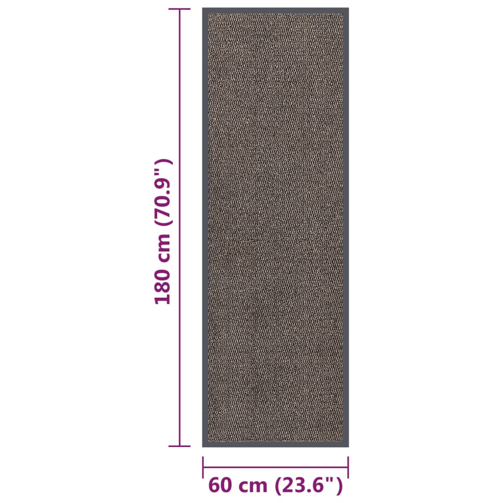 Čupavi otirač 60 x 180 cm tamnosmeđi