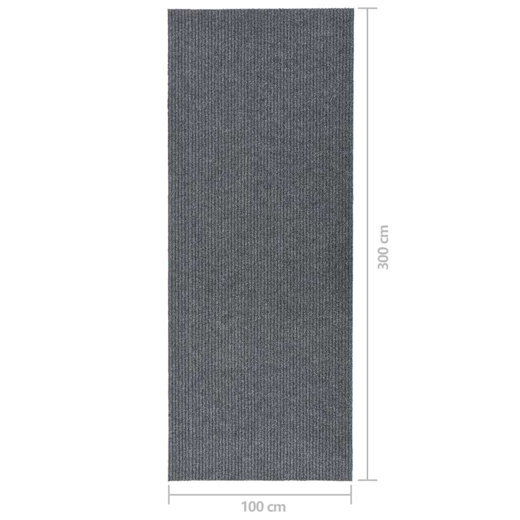 Dugi tepih za hvatanje nečistoće 100 x 300 cm sivi