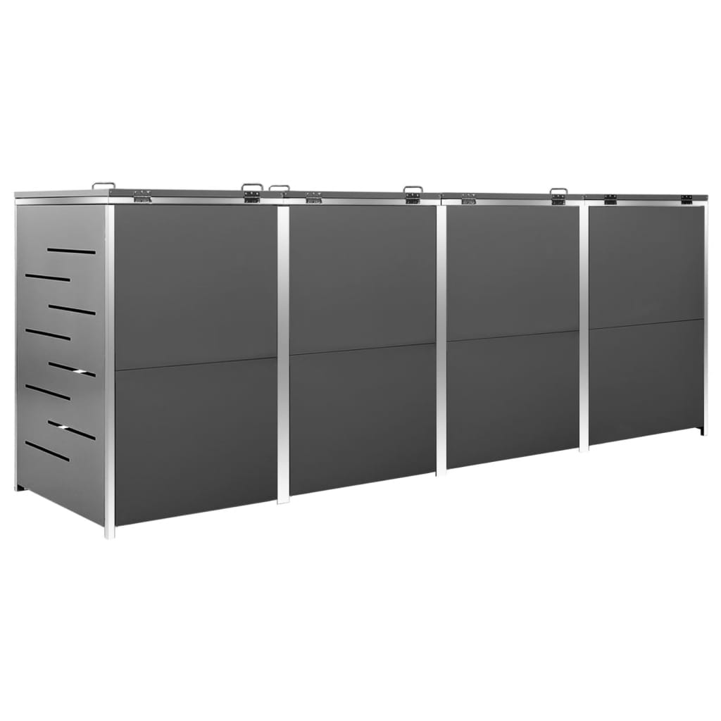 Spremište za četiri kante za smeće 276,5x77,5x112,5 cm čelično