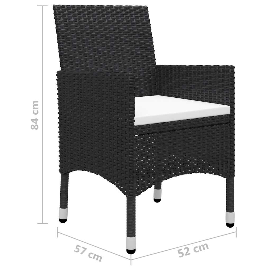 9-dijelni vrtni blagovaonski set crni