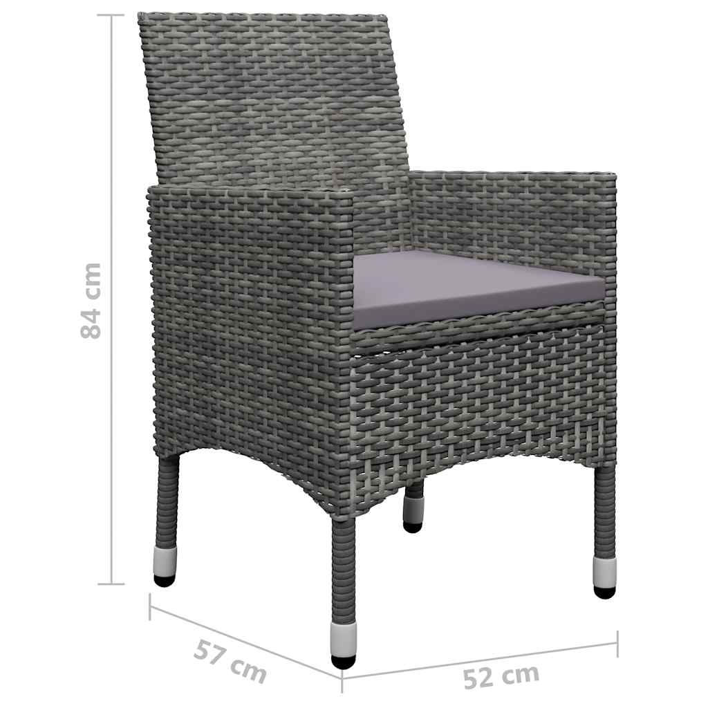 9-dijelni vrtni blagovaonski set sivi