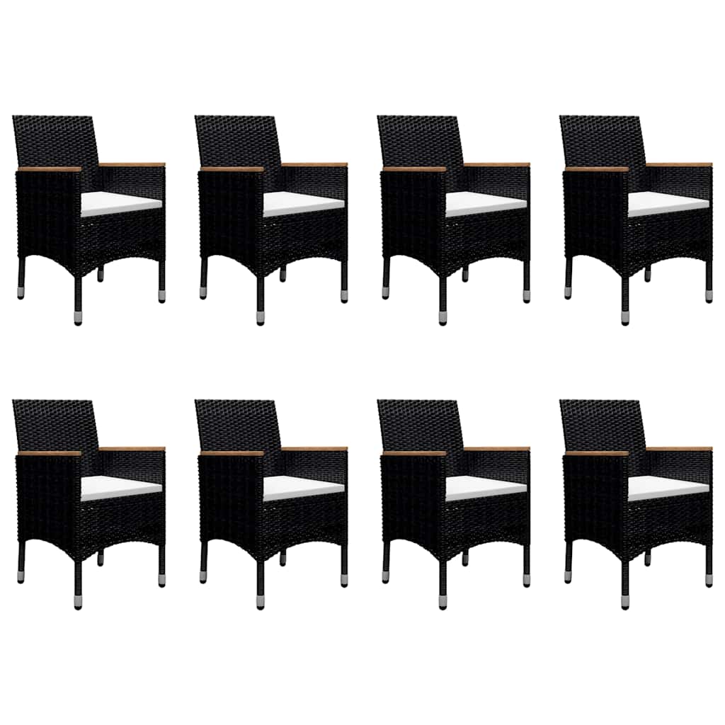 9-dijelni vrtni blagovaonski set crni