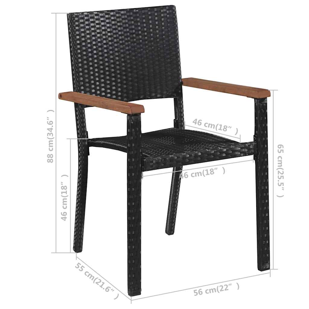 9-dijelni vrtni blagovaonski set crni