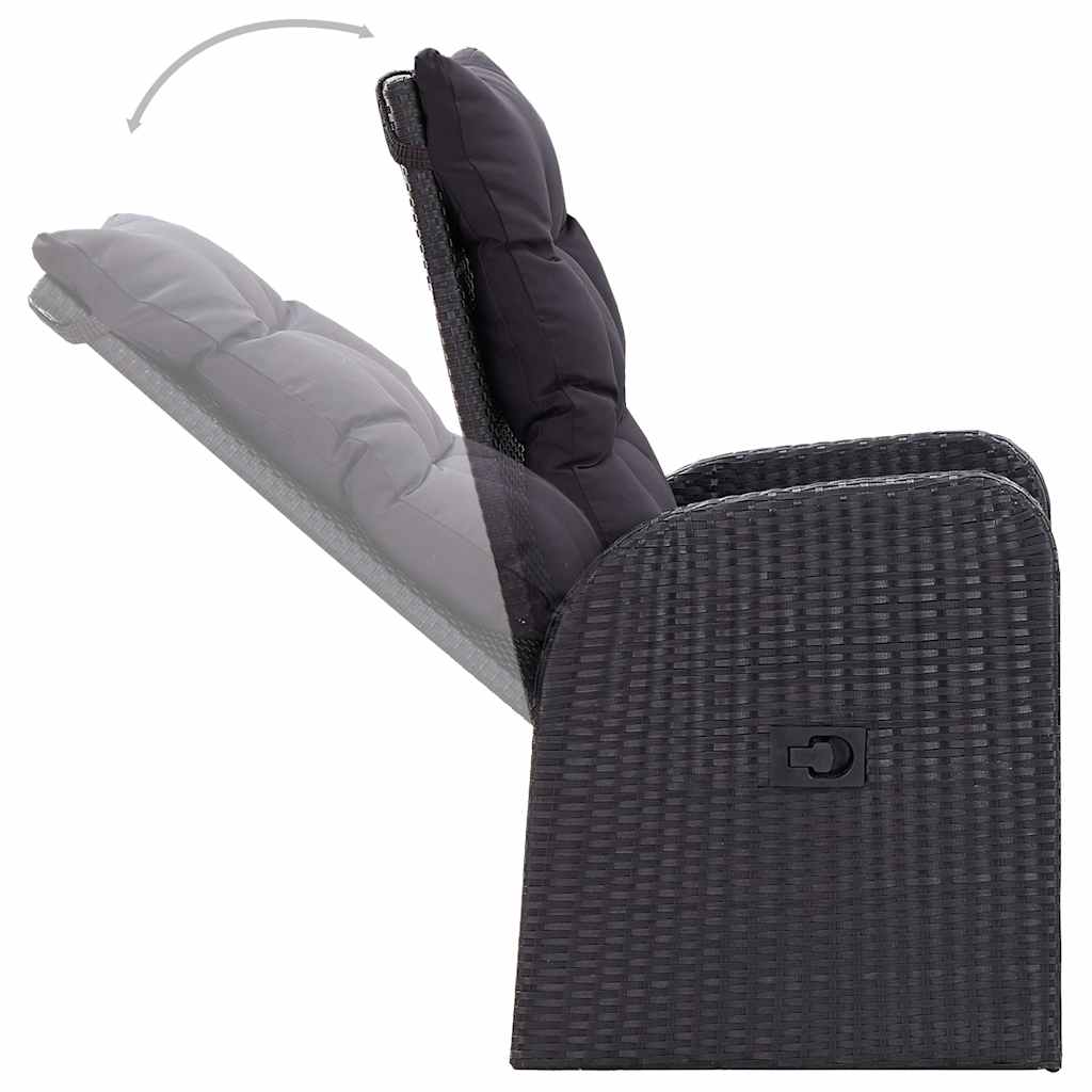 9-dijelni vrtni blagovaonski set crni