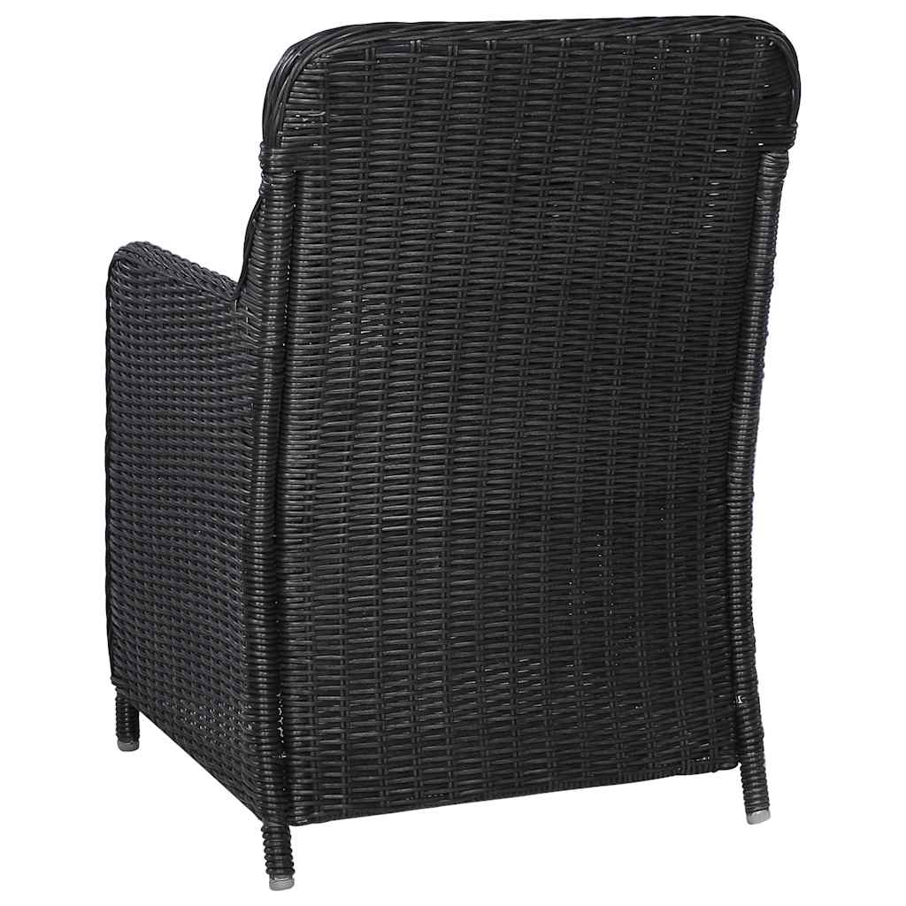 7-dijelni vrtni blagovaonski set crni