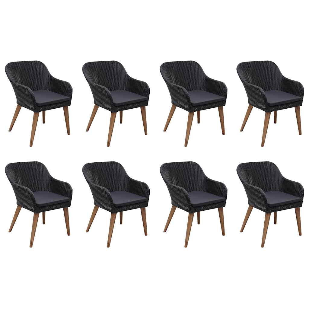 9-dijelni vrtni blagovaonski set crni