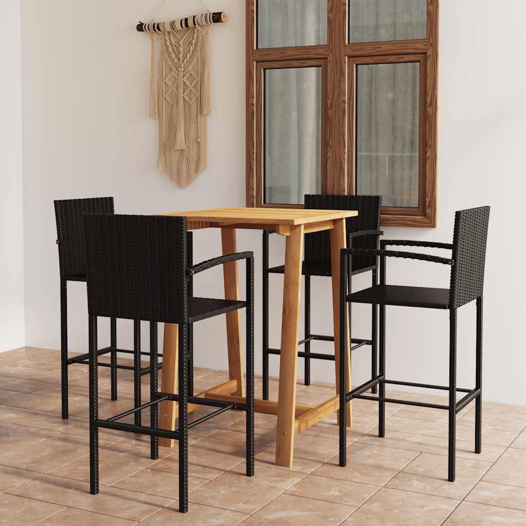 5-dijelni vrtni barski set crni