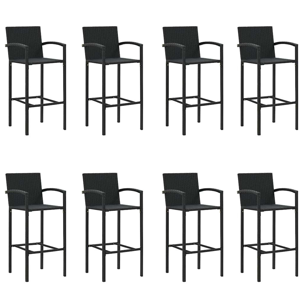 9-dijelni vrtni barski set crni