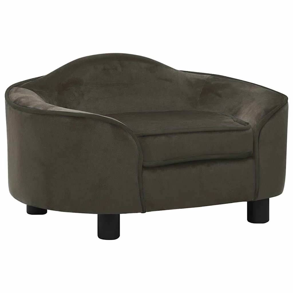 Sofa za pse tamnosiva 67 x 47 x 36 cm plišana
