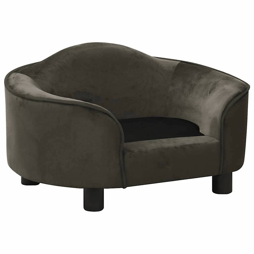 Sofa za pse tamnosiva 67 x 47 x 36 cm plišana