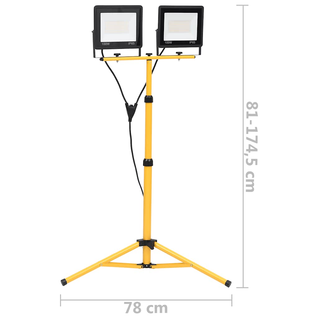 LED reflektor sa stativom 2 x 100 W topli bijeli