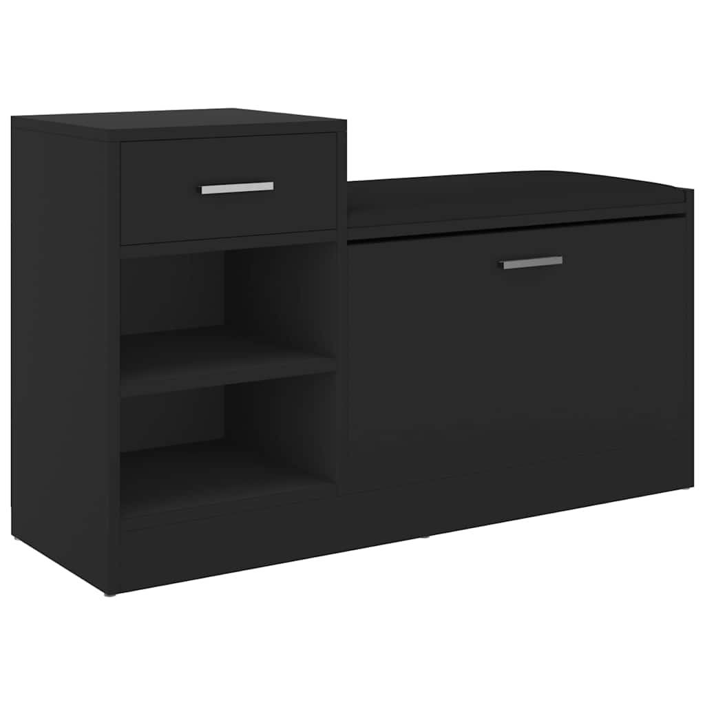 Klupa za cipele crna 94,5 x 31 x 57 cm od konstruiranog drva