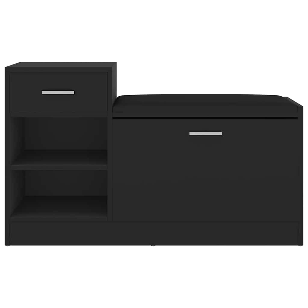 Klupa za cipele crna 94,5 x 31 x 57 cm od konstruiranog drva