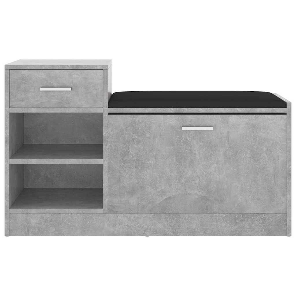 Klupa za cipele siva boja betona 94,5 x 31 x 57 cm drvena