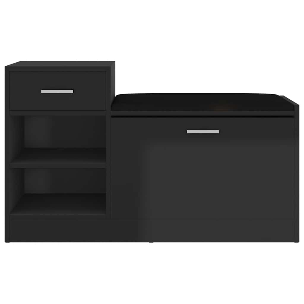 Klupa za cipele visoki sjaj crna 94,5 x 31 x 57 cm drvena