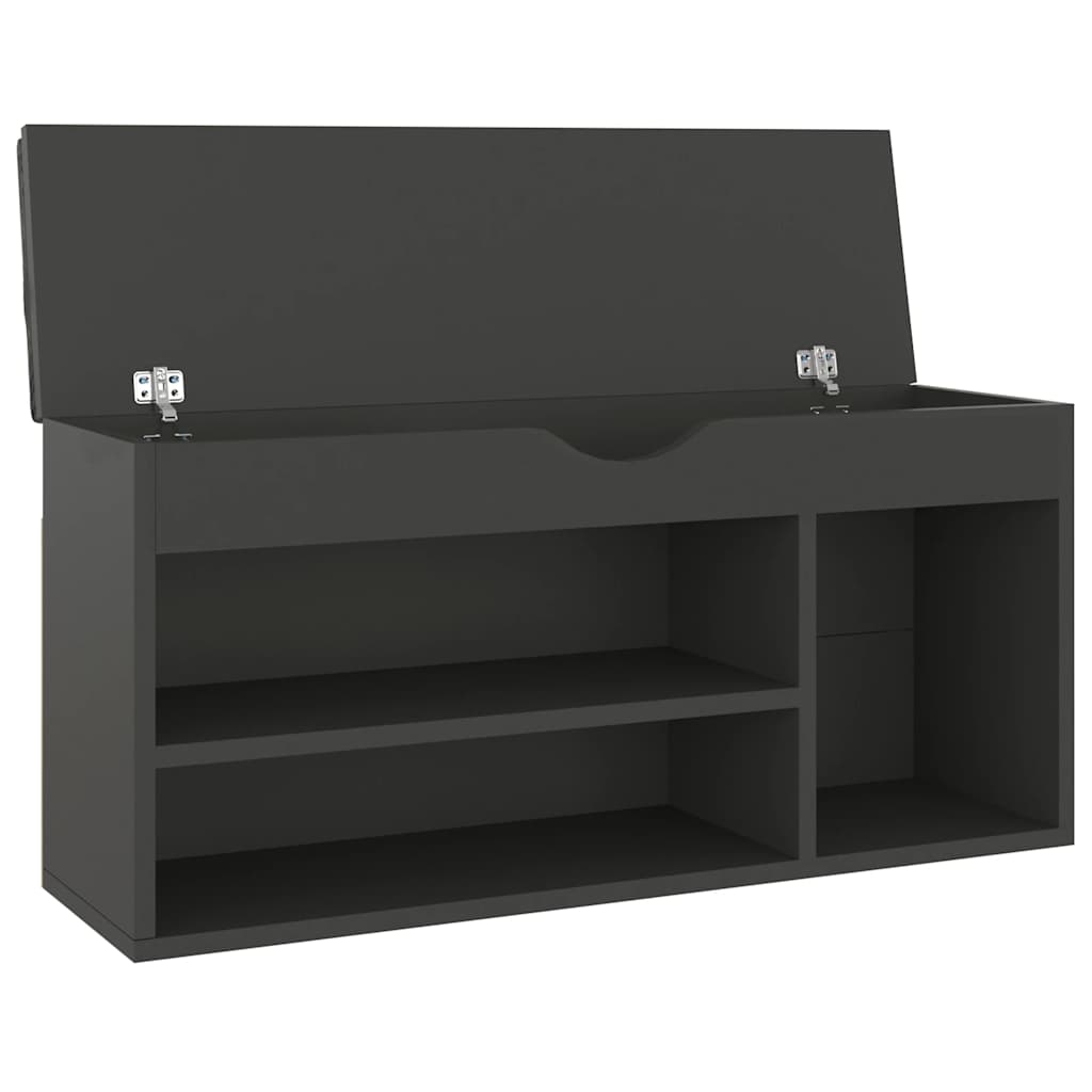 Klupa za cipele s jastukom siva 104x30x49 cm konstruirano drvo