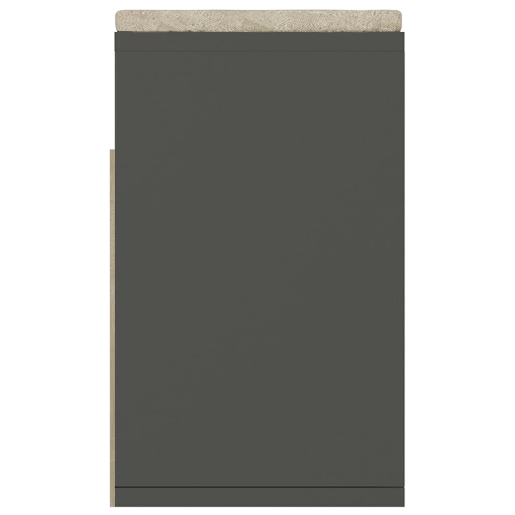 Klupa za cipele s jastukom siva 104x30x49 cm konstruirano drvo