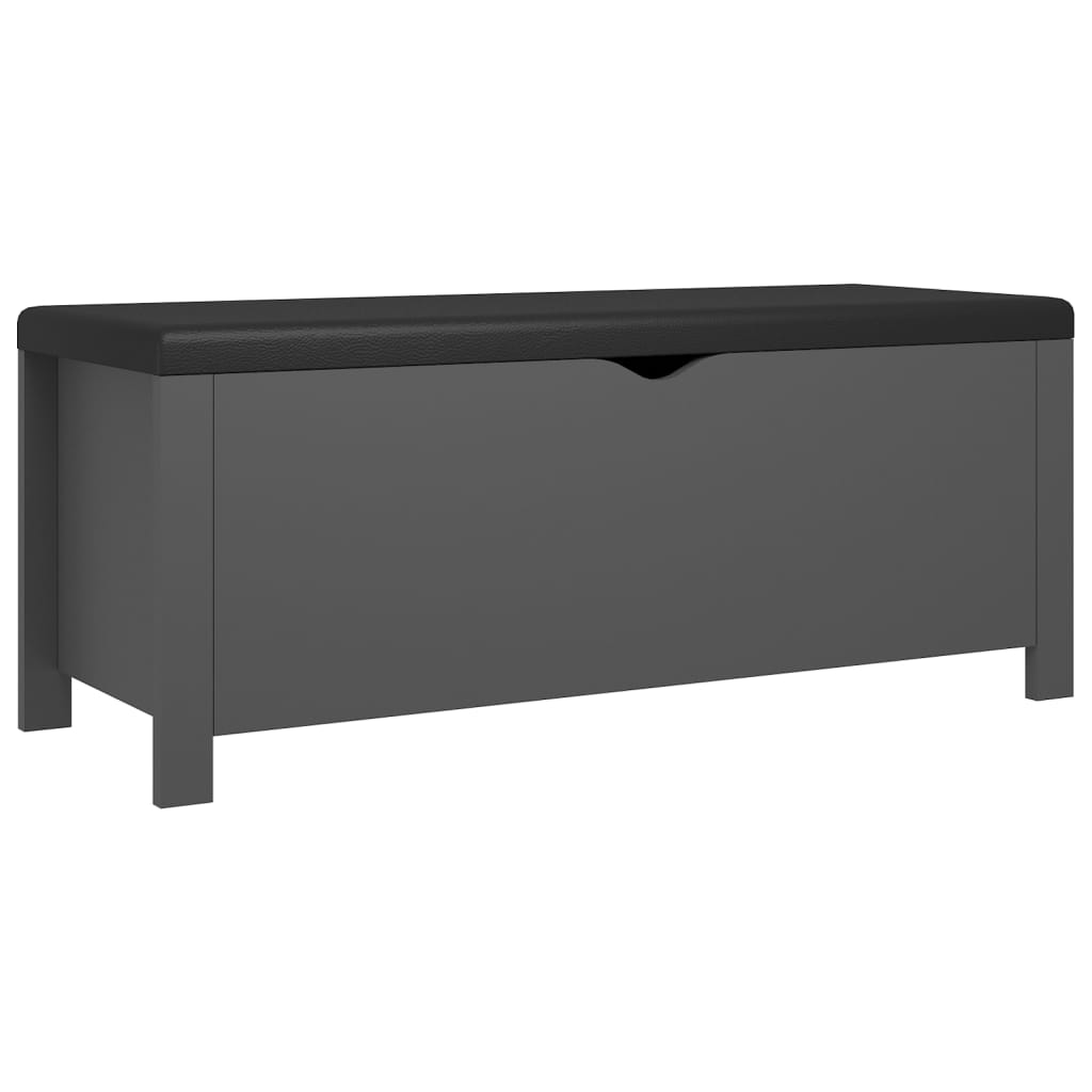 Kutija za pohranu s jastukom siva 105x40x45cm konstruirano drvo