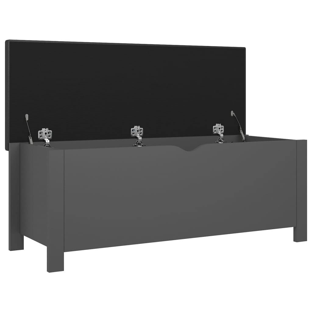 Kutija za pohranu s jastukom siva 105x40x45cm konstruirano drvo