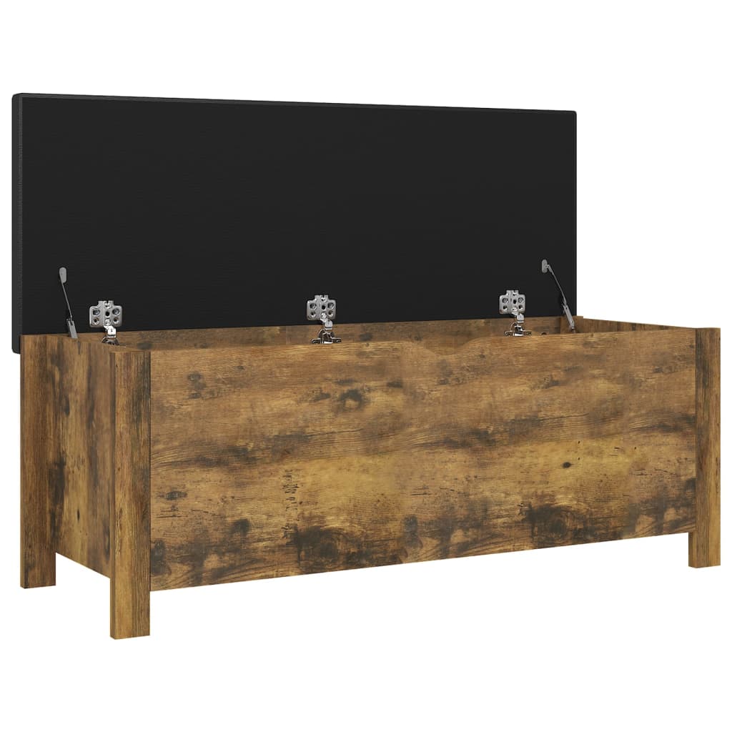 Kutija za pohranu s jastukom boja hrasta 105x40x45 cm drvena